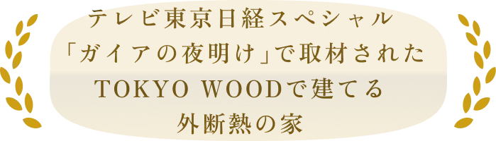 テレビ東京日経スペシャル「ガイアの夜明け」で取材されたtokyo woodで建てる外断熱の家